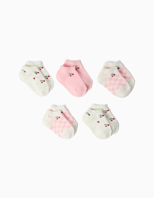 Comprar Online Pack 5 Pares De Meias Tornozelo, Beb&eacute; Menina, Multicor