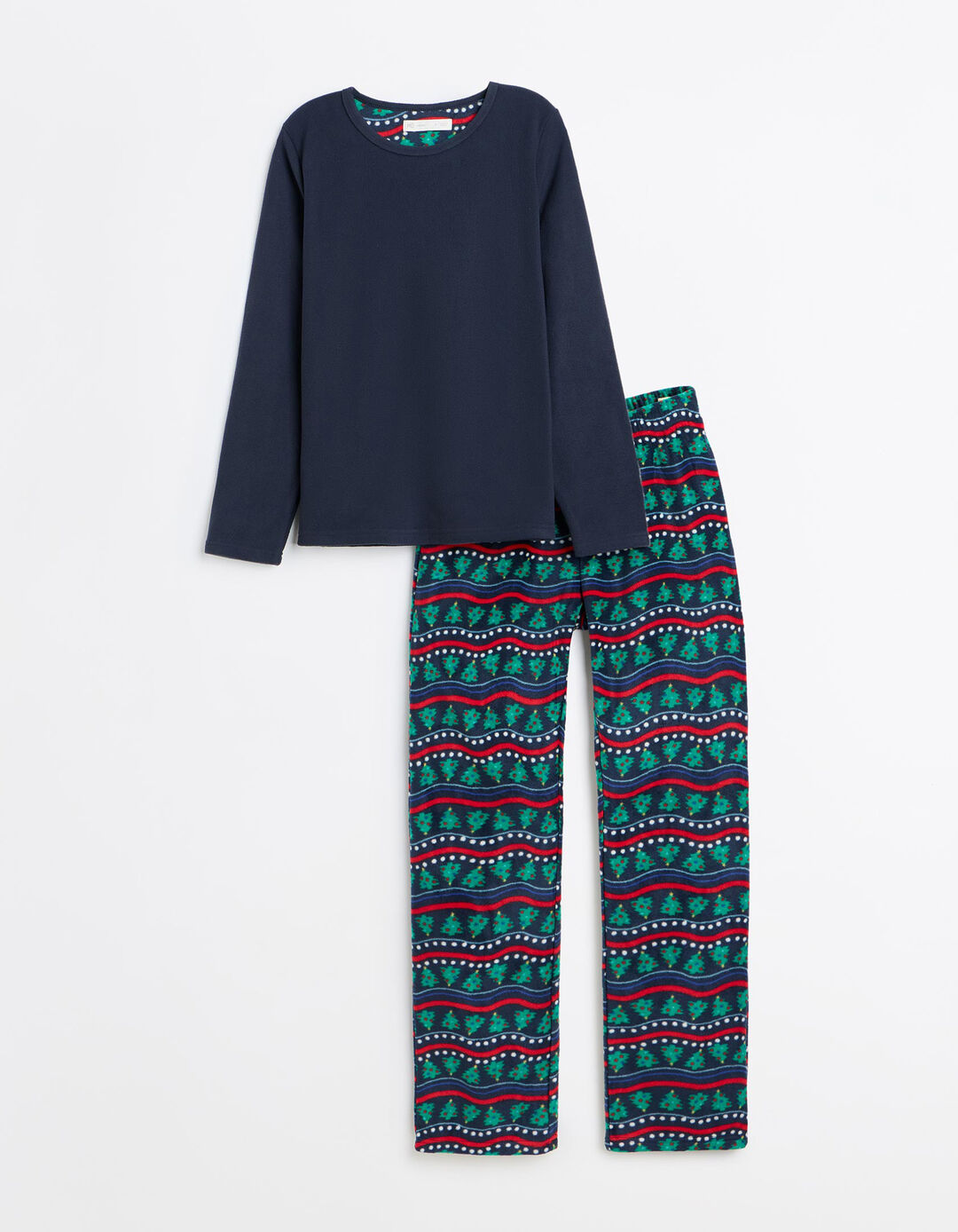 Pijama Polar De Natal, Mulher, Azul Escuro