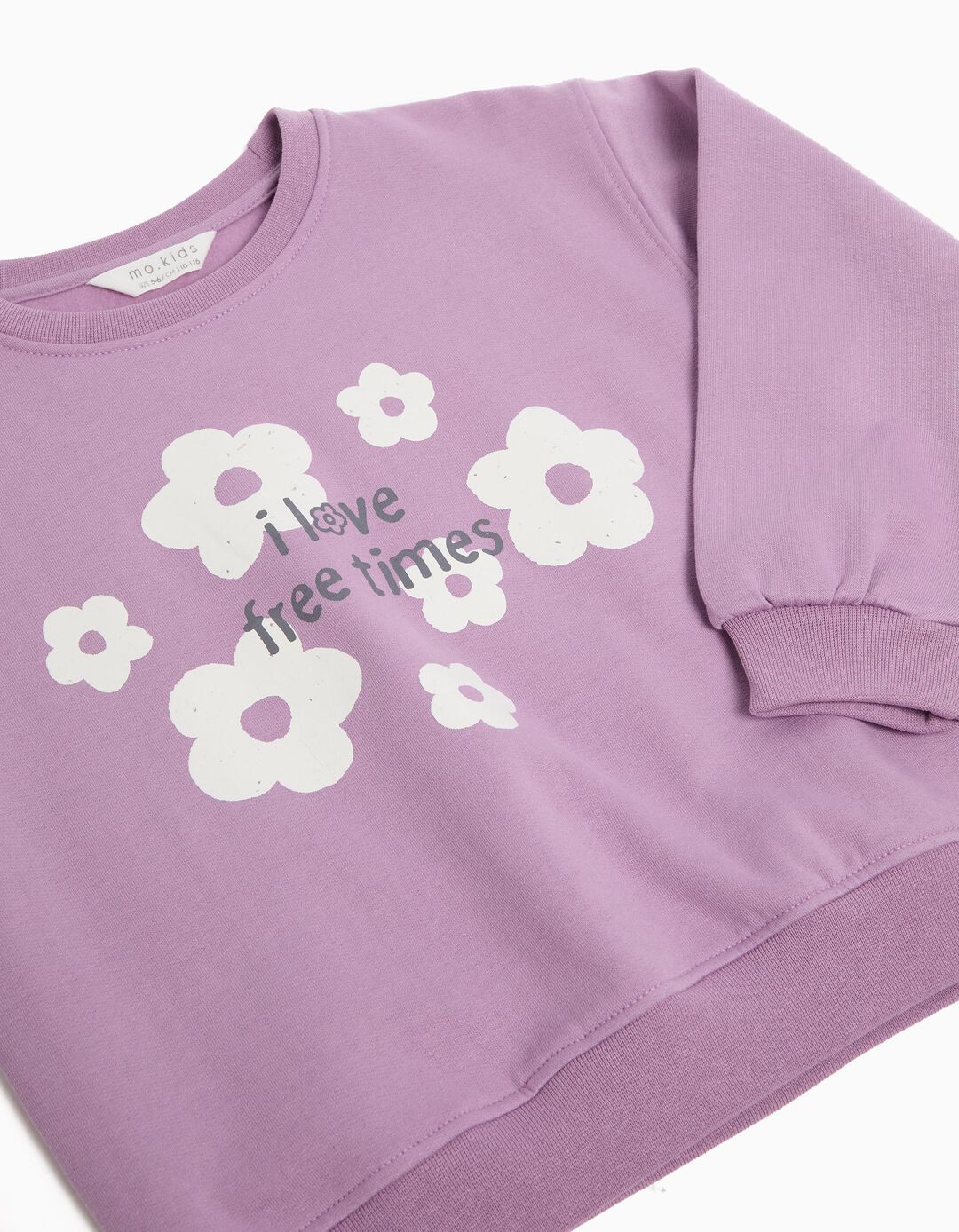 Sweatshirt de Felpa Flores, Menina, Lilás