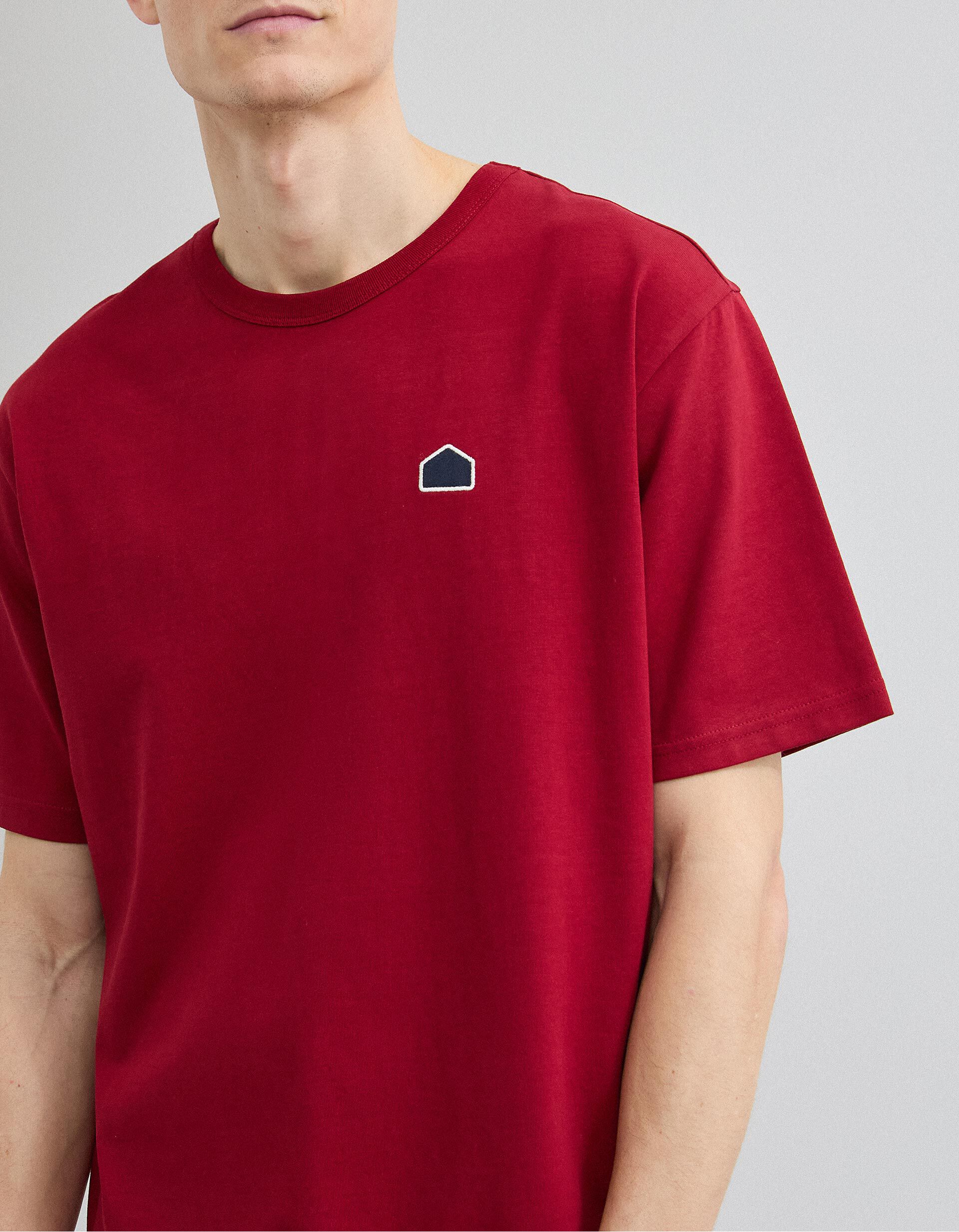 Comprar Online T-shirt Heavy Jersey Bordado, Homem, Vermelho Escuro