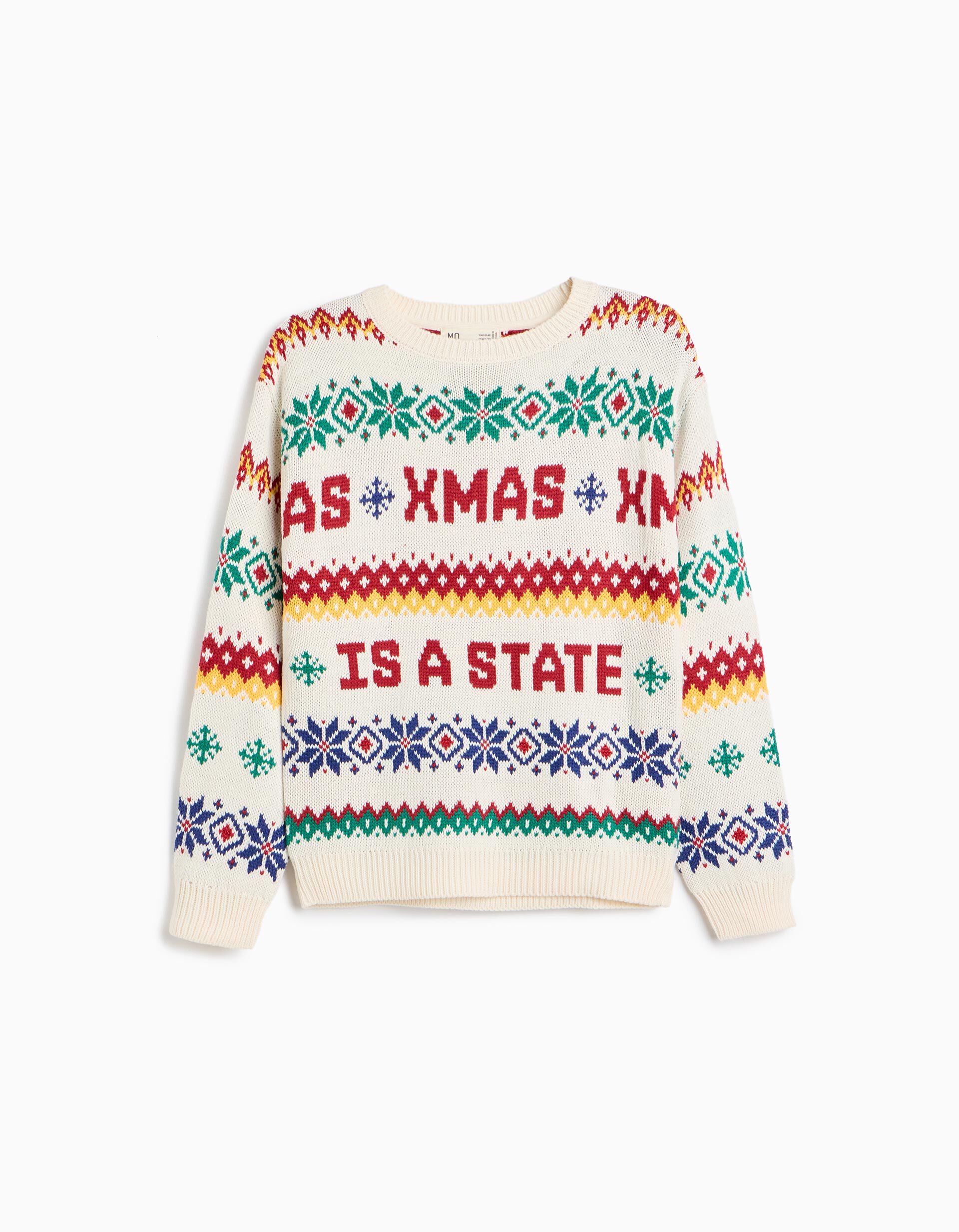 Comprar Online Camisola De Malha De Natal, Menino, Cru