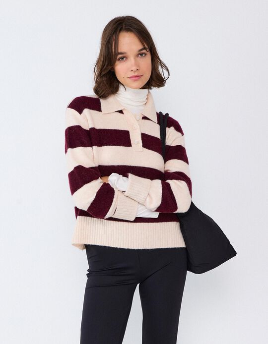 Comprar Online Polo Em Mistura De L&atilde; E Alpaca, Mulher, Vermelho Escuro