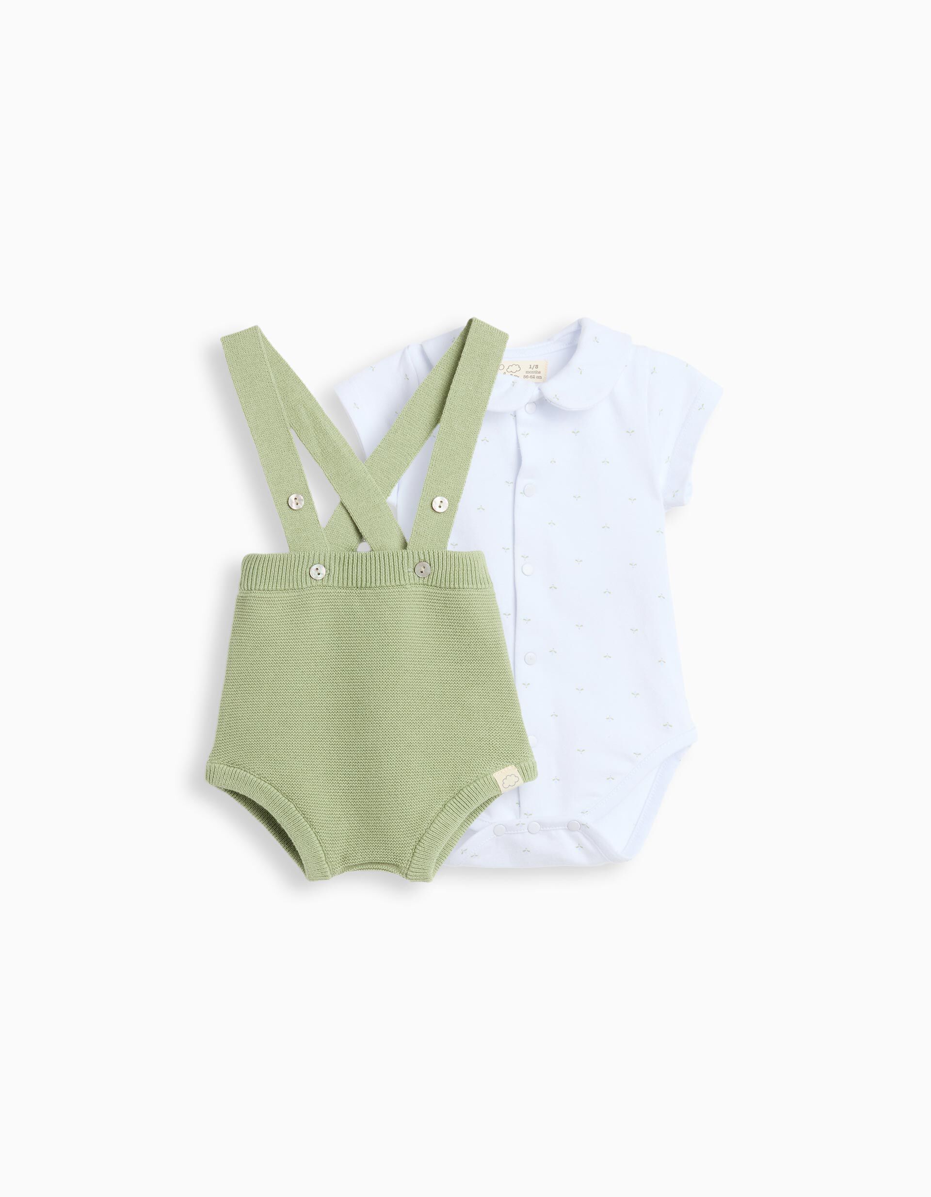 Comprar Online Conjunto Body e Macac&atilde;o, Rec&eacute;m-Nascido, Verde Claro