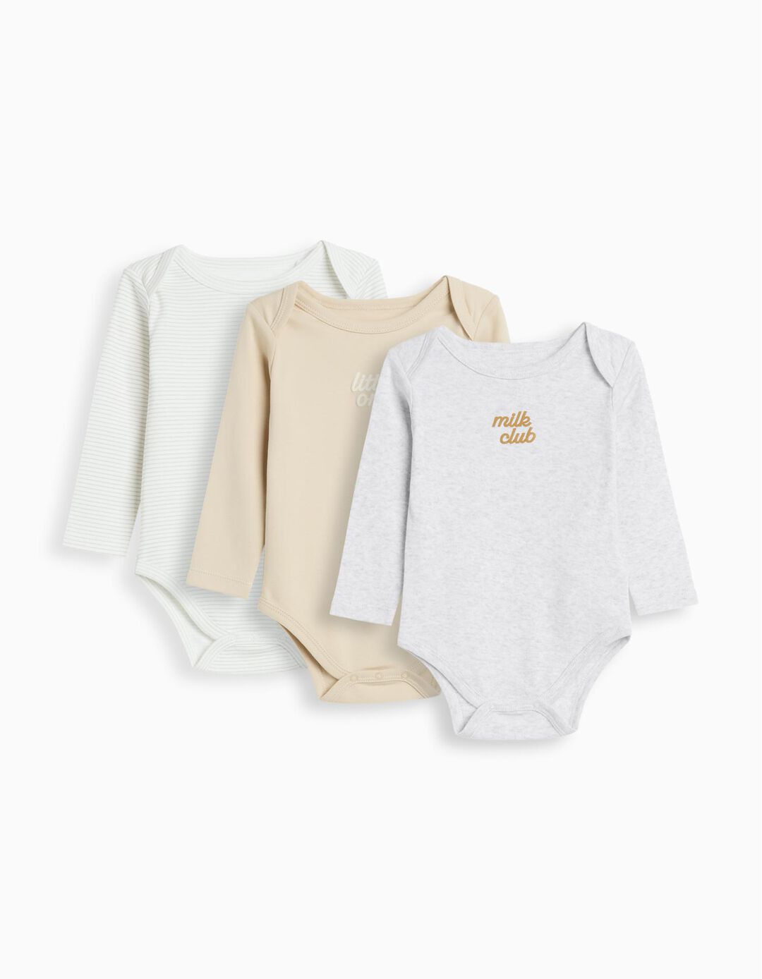 Pack 3 Bodies de Manga Comprida, Menino, Multicor