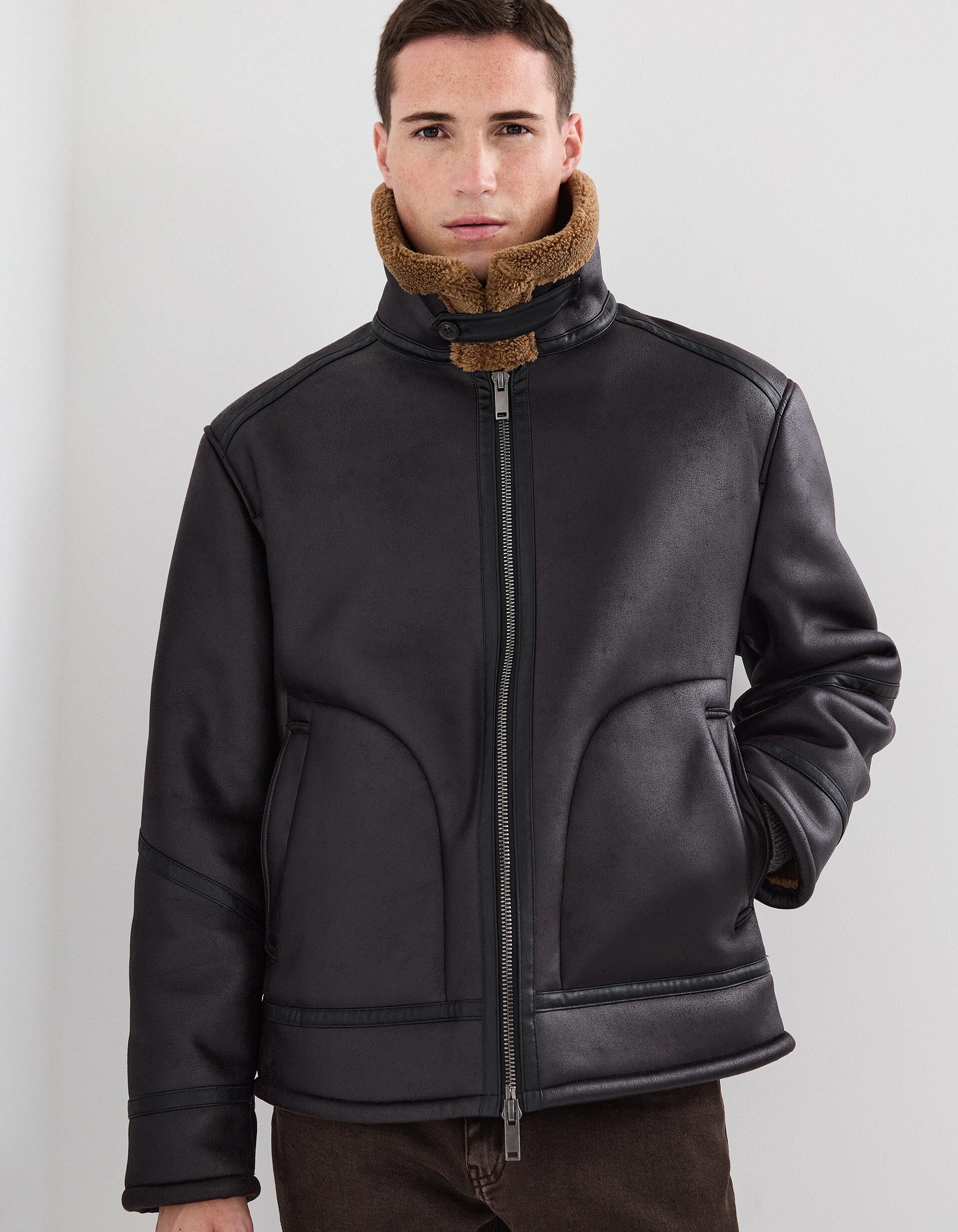 Comprar Online Blus&atilde;o em Sherpa, Homem, Castanho Escuro