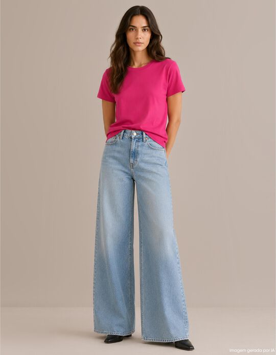 Comprar Online T-shirt Manga Curta, Mulher, Rosa Escuro
