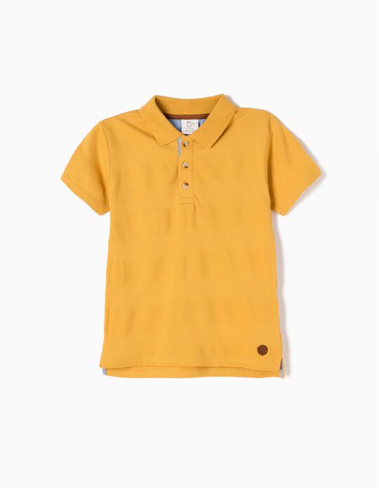 Mustard-Yellow Short-Sleeved Polo Shirt