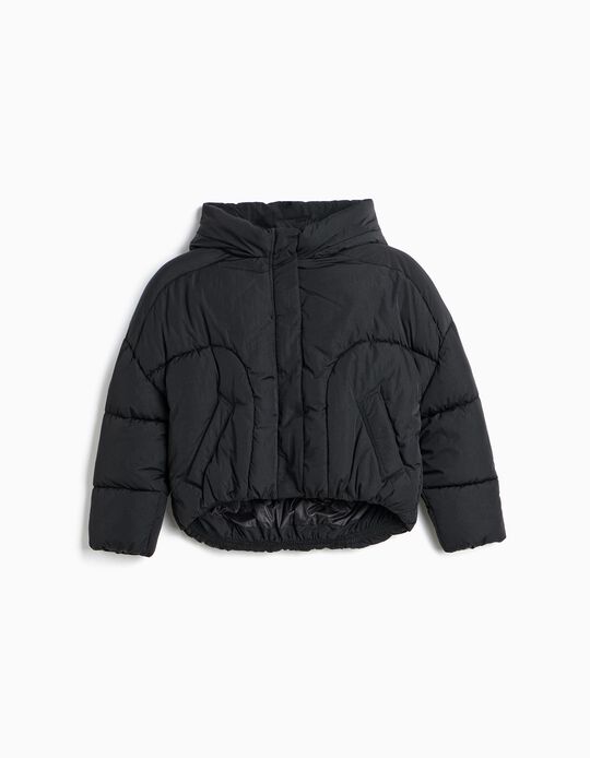Comprar Online Blus&atilde;o Acolchoado Com Capuz, Menina, Preto