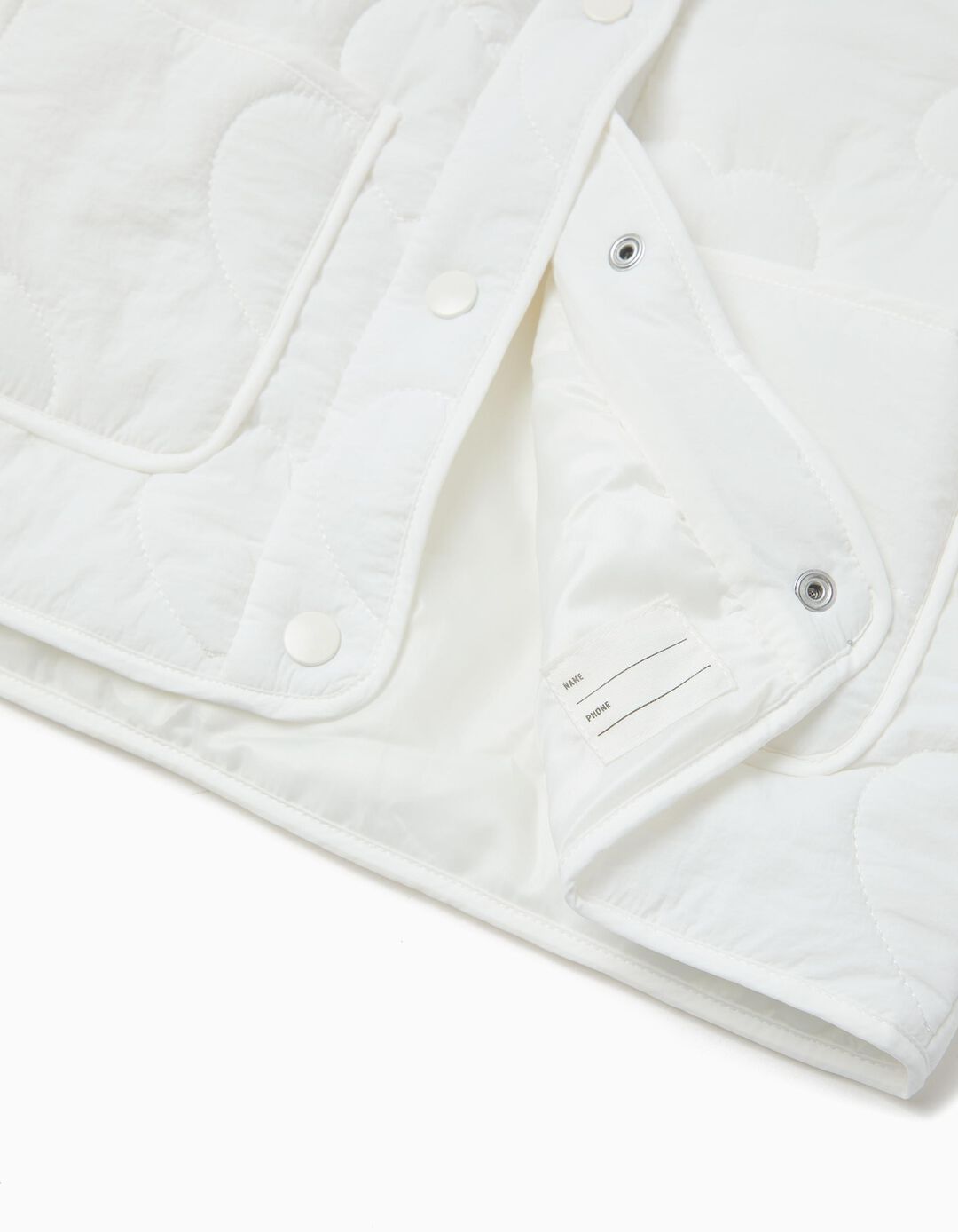 Casaco Acolchoado com Capuz, Menina, Branco