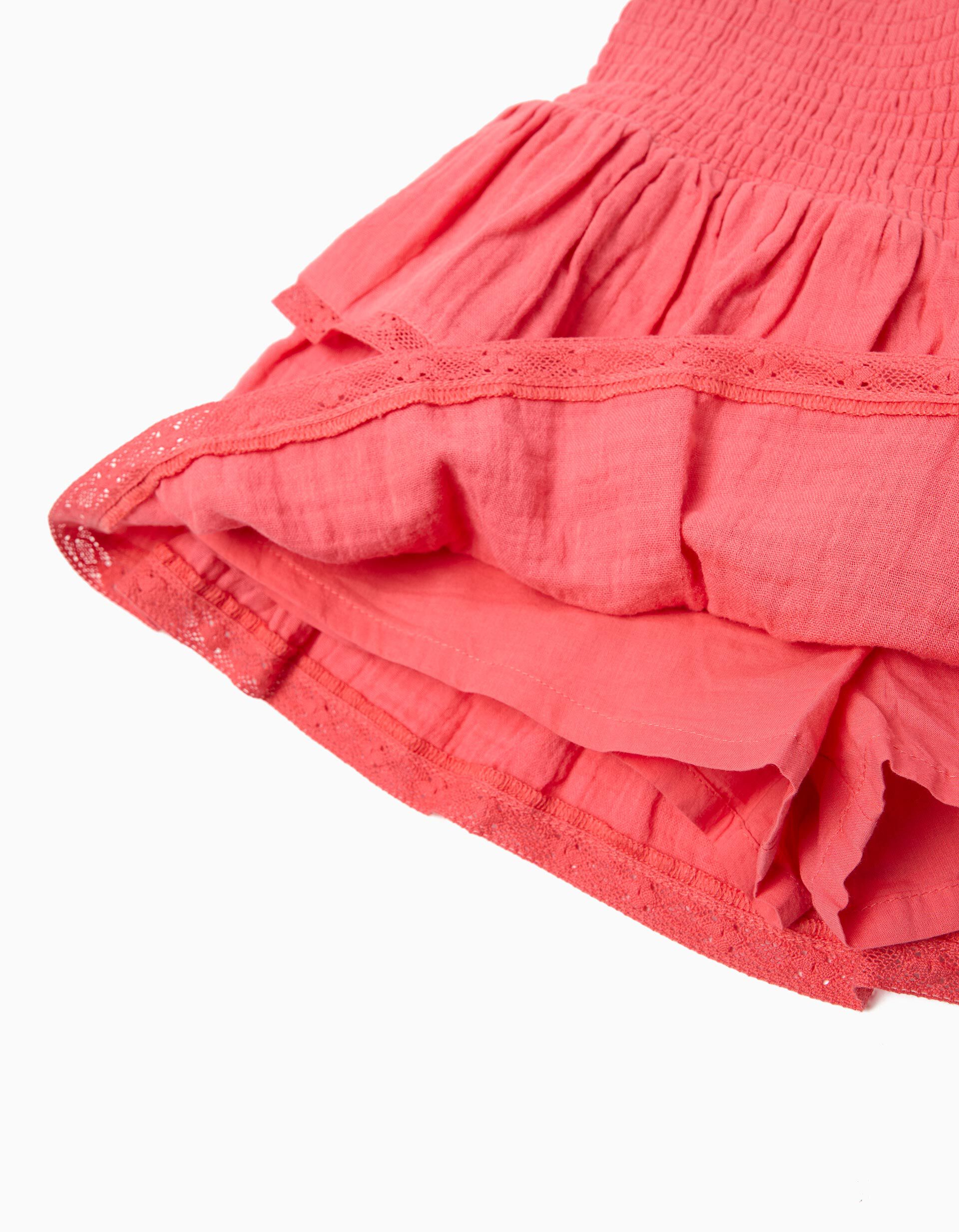 Comprar Online Saia com Folhos, Menina, Rosa Escuro