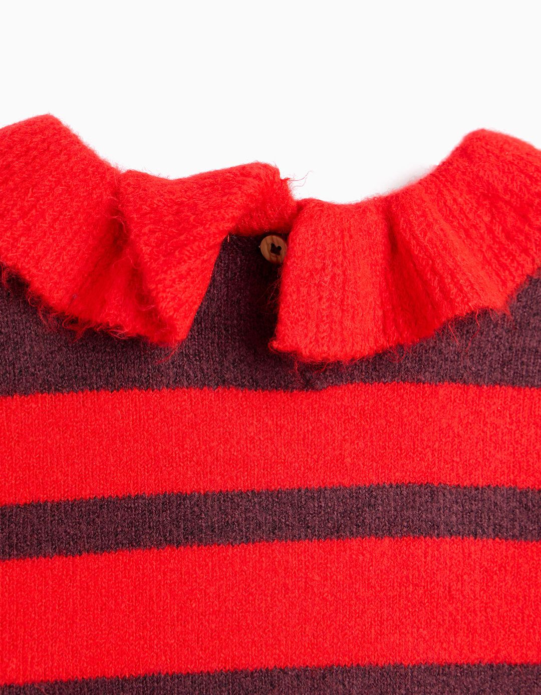 Camisola De Malha &Agrave;s Riscas, Menina, Vermelho Escuro