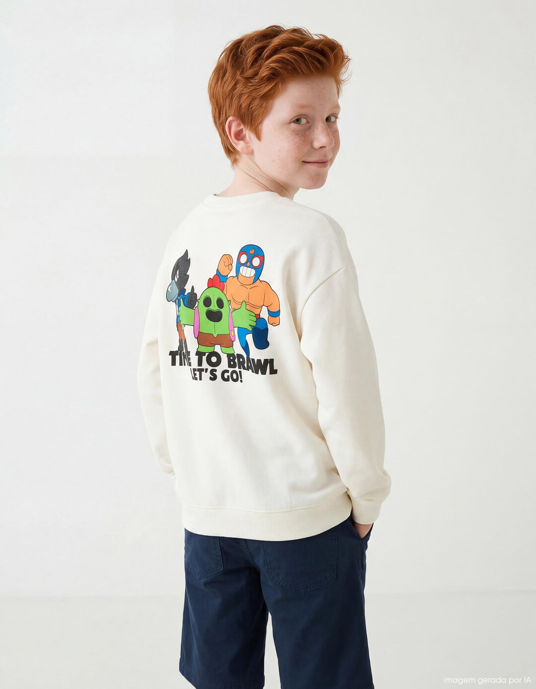 Sweatshirt de Felpa 'Brawl Stars', Menino, Branco