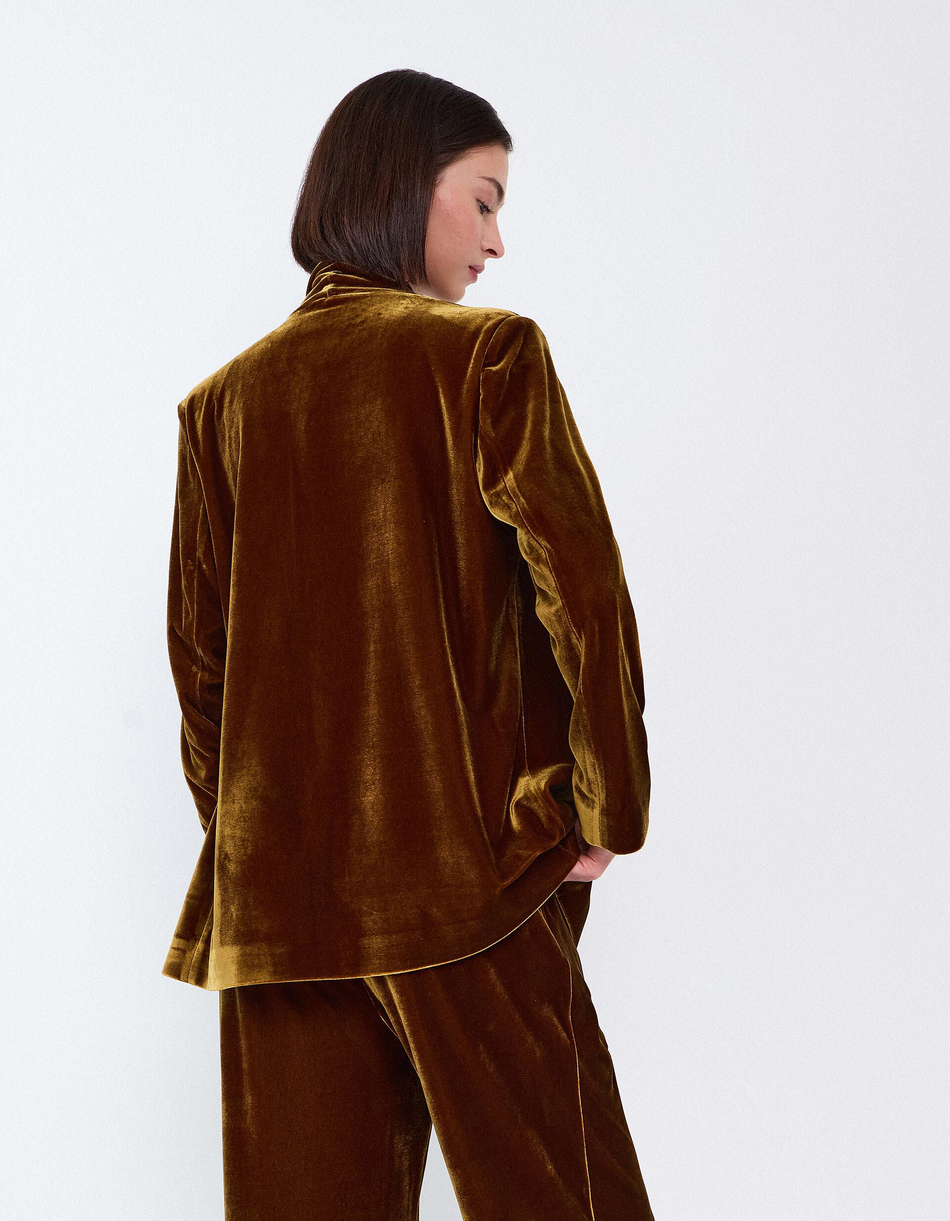 Comprar Online Blazer Em Veludo, Mulher, Dourado