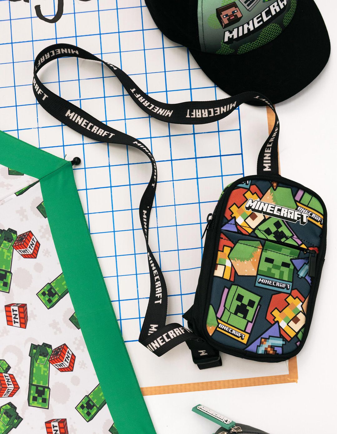 Bolsa De Telem&oacute;vel 'Minecraft', Menino, Preto