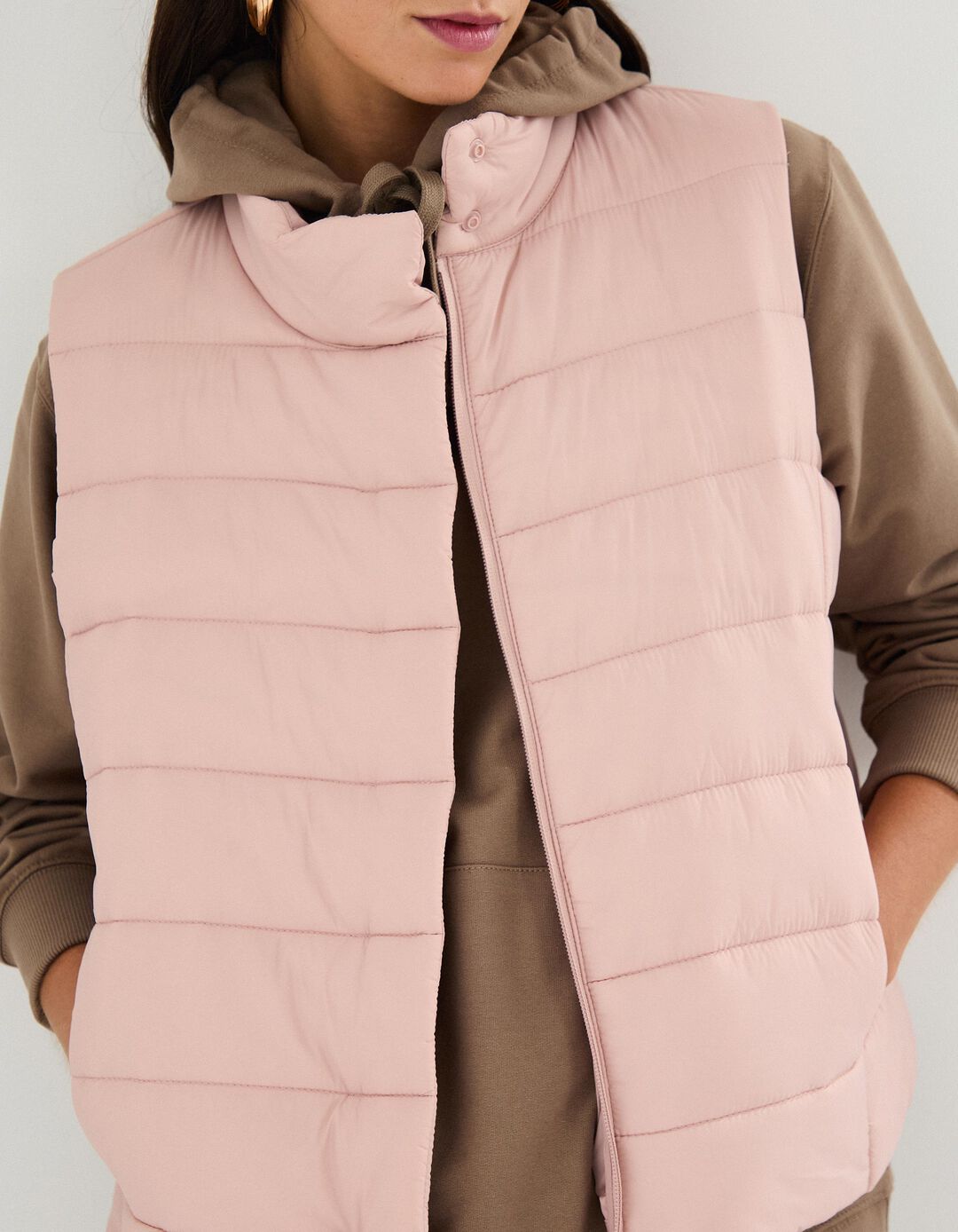 Colete Acolchoado, Mulher, Rosa Claro