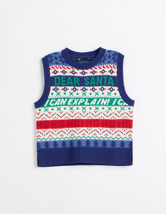 Comprar Online Colete De Natal, Mulher, Azul Escuro