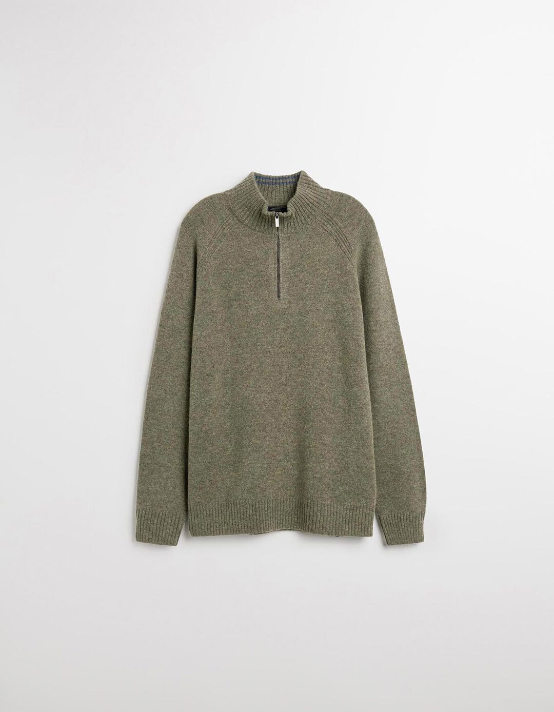 Camisola com Lã com Fecho, Homem, Verde
