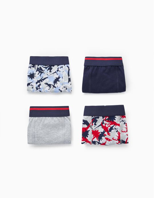 4 Boxers Shorts for Boys 'Dinosaurs', Multicoloured
