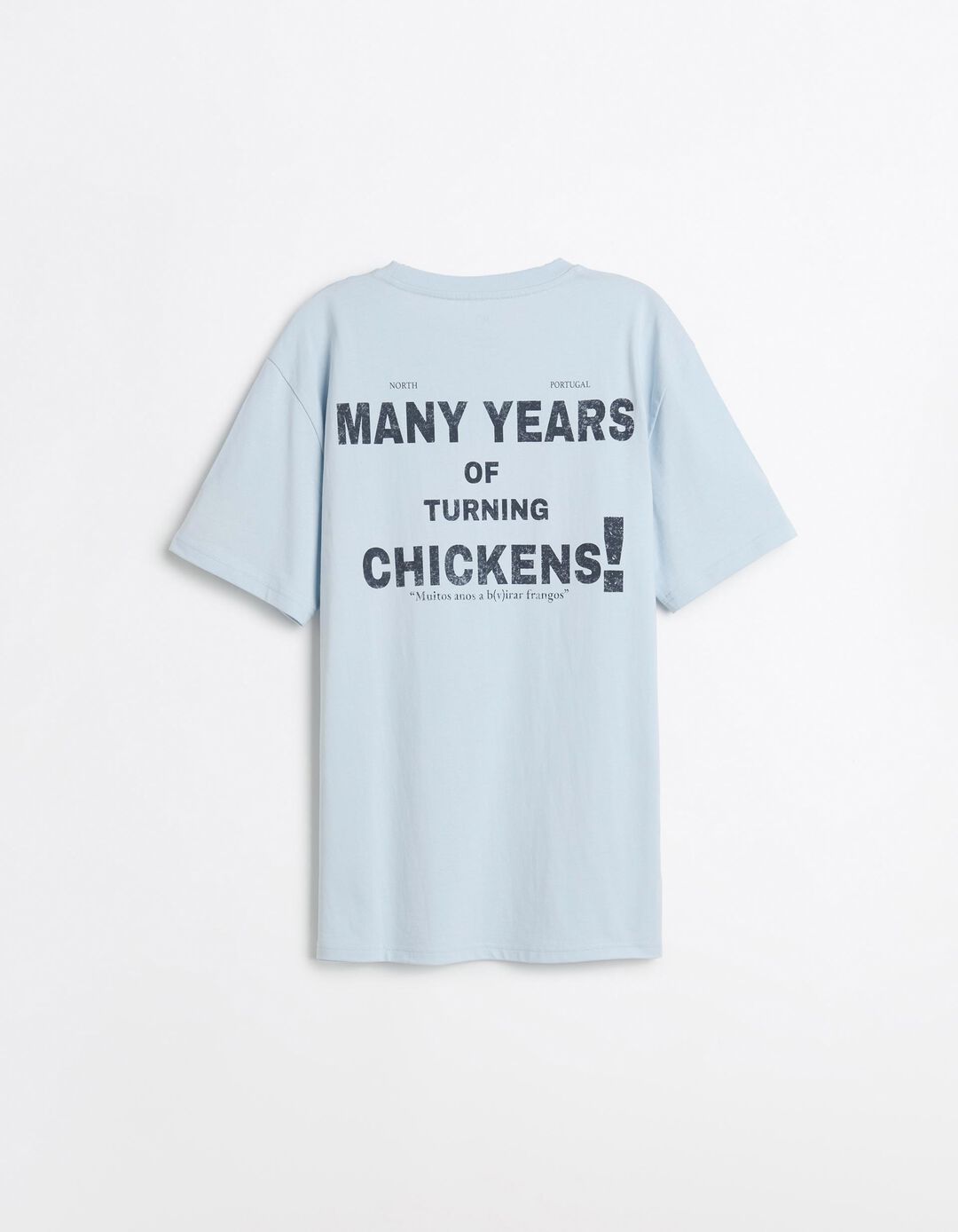 T-shirt Jersey Estampada, Homem, Azul Claro