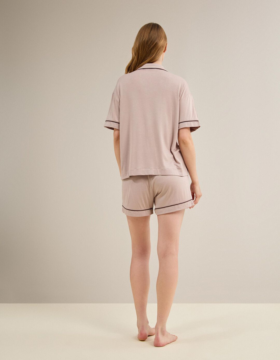 Pijama Em Viscose, Mulher, Bege