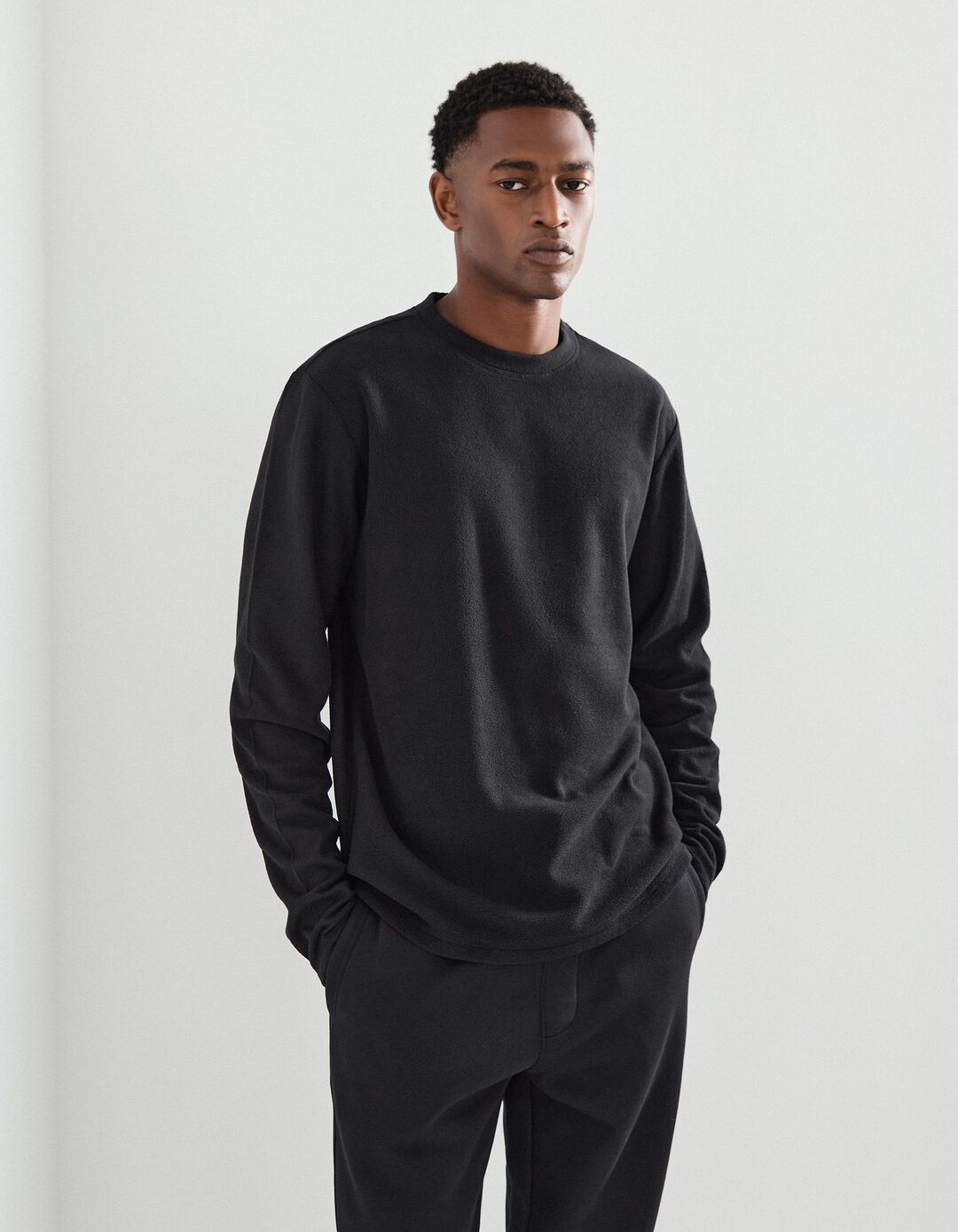 Camisola Polar, Homem, Preto