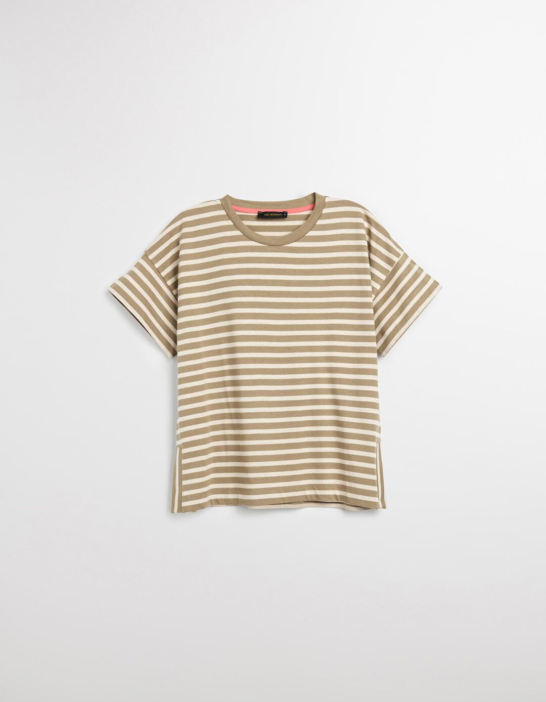 T-shirt de Riscas, Mulher, Verde