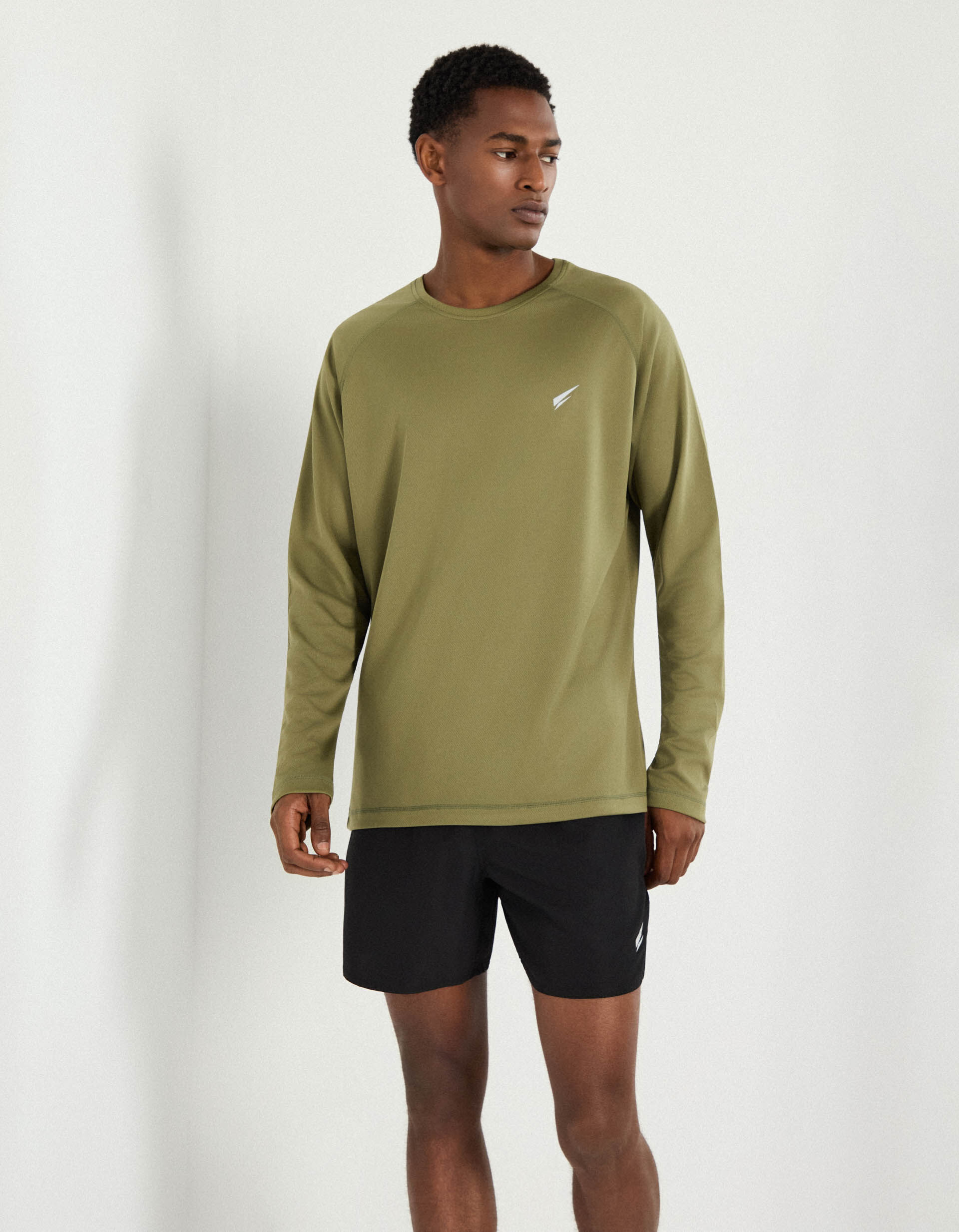 Comprar Online T-shirt Manga Comprida de Desporto, Homem, Verde Escuro