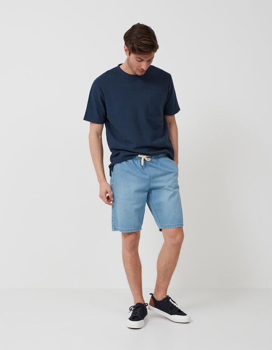 Denim Shorts, Men, Light Blue
