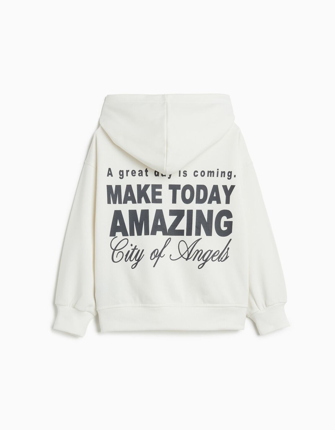 Sweatshirt de Felpa Capuz, Menina, Branco