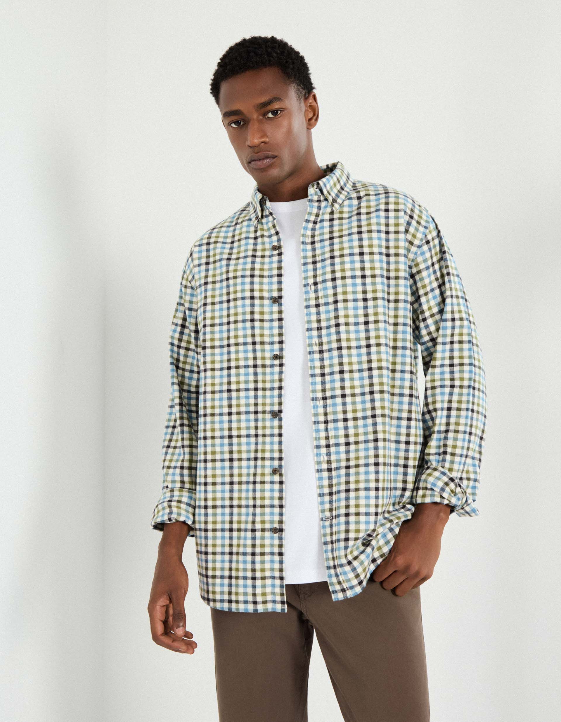 Comprar Online Camisa de Xadrez, Homem, Verde