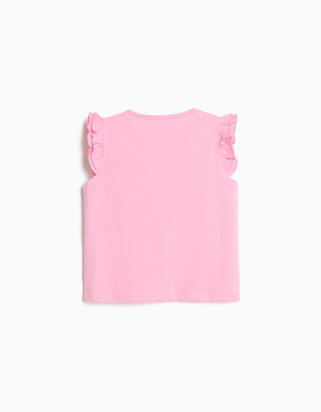 T-shirt Folhos, Menina, Rosa