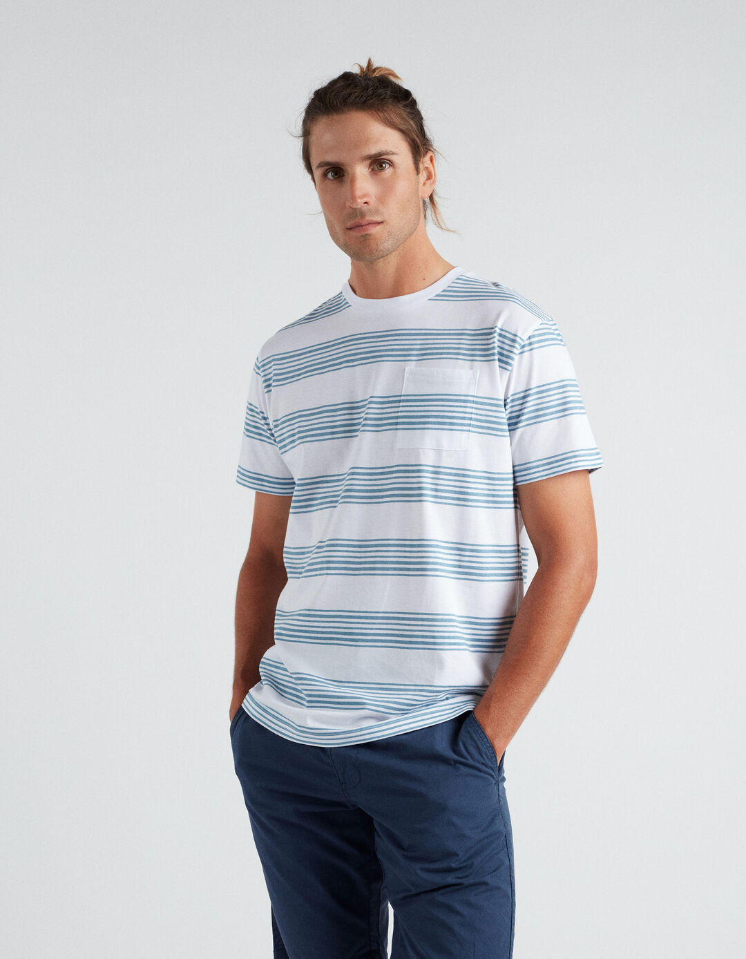 Stripes T-shirt, Men, Light Blue