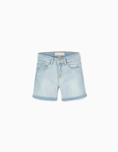 Denim Shorts for Girls 'Slim Fit', Light Blue