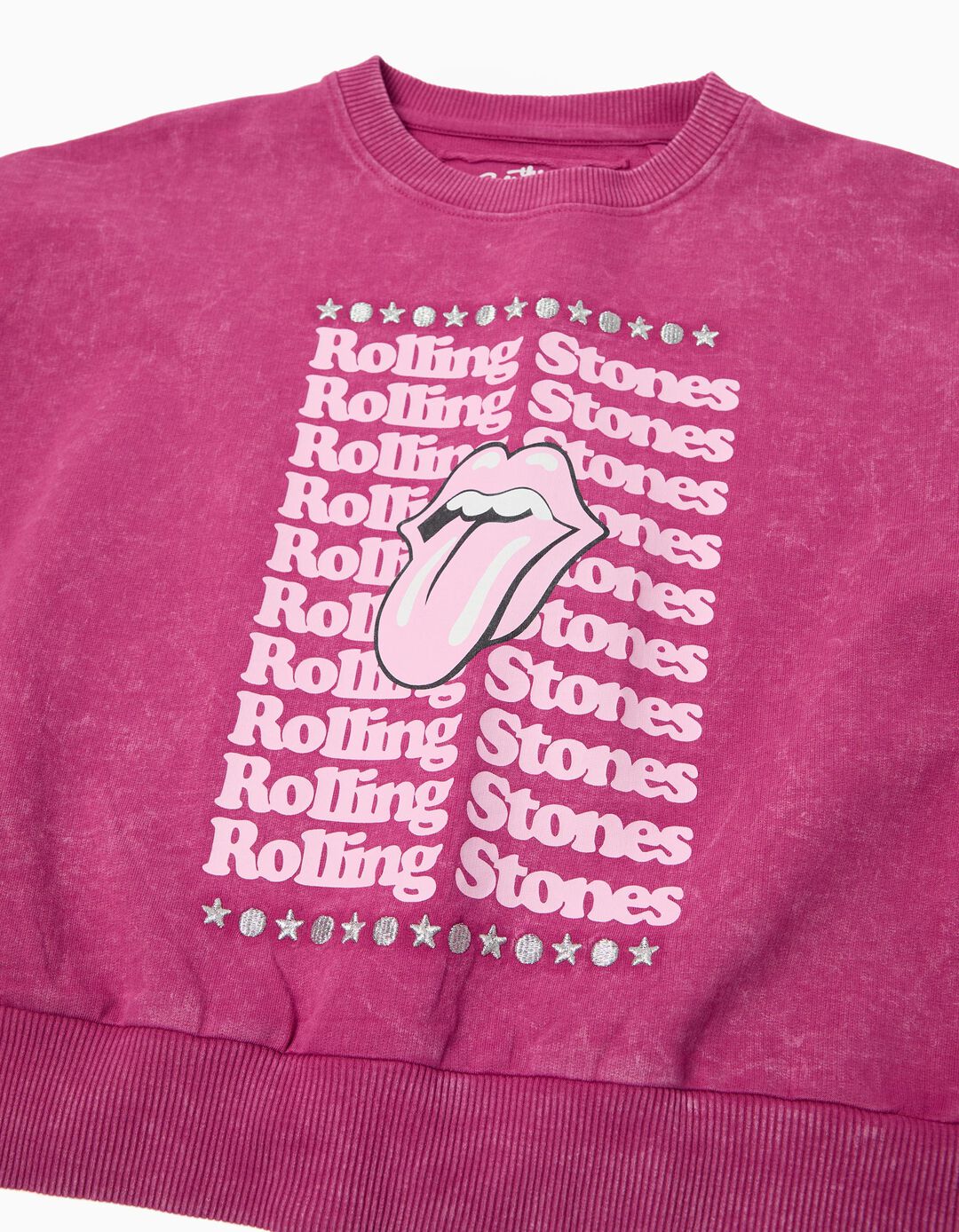 Sweatshirt 'Rolling Stones', Menina, Rosa Escuro