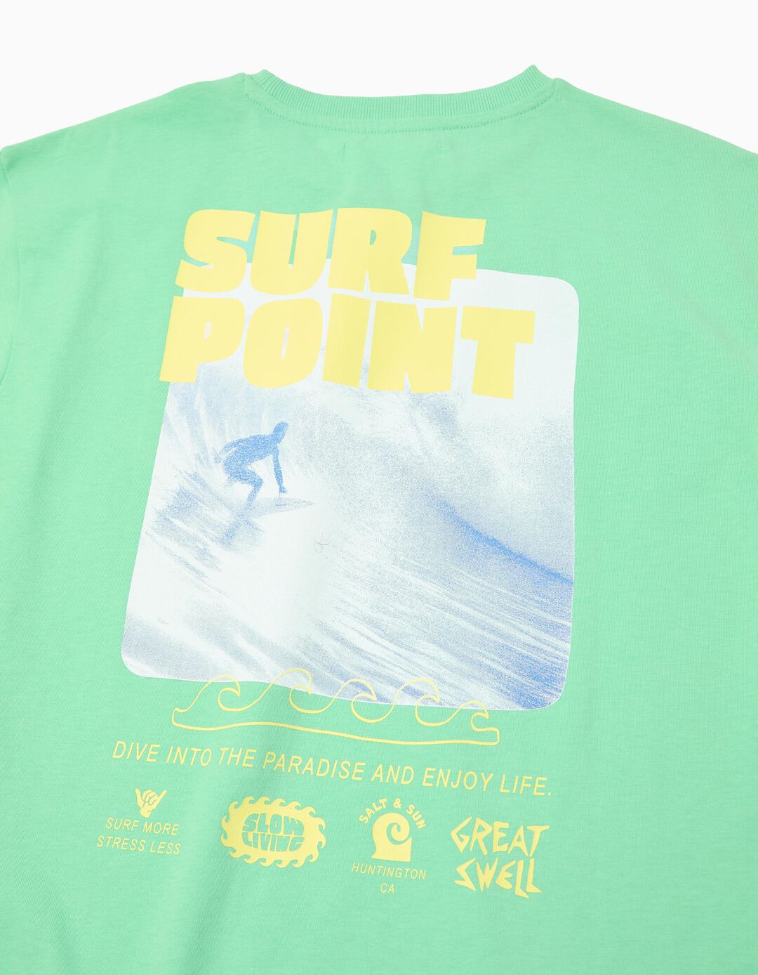 T-shirt Estampada, Menino, Verde Claro