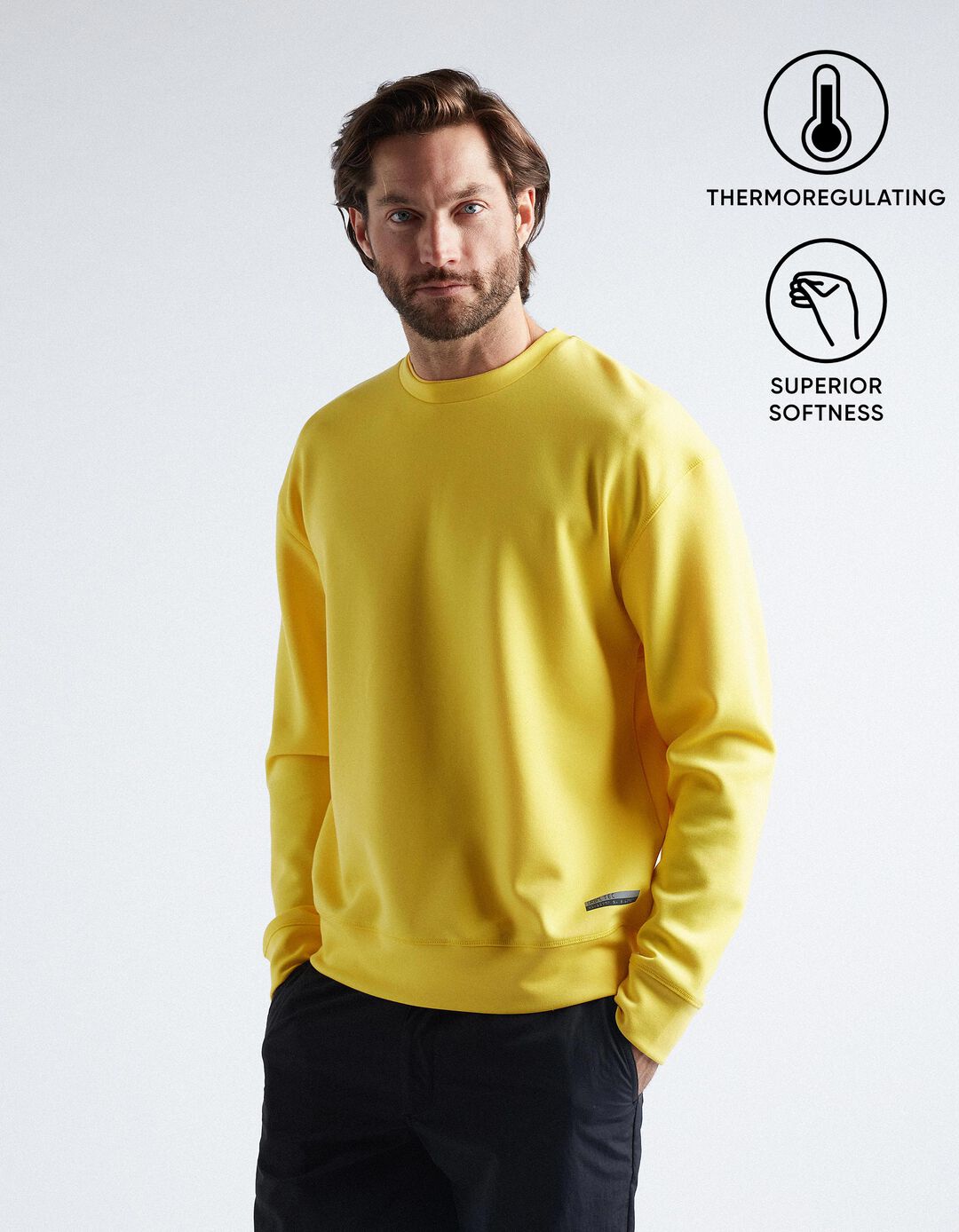 Sweatshirt Técnica Refletora, Homem, Amarelo