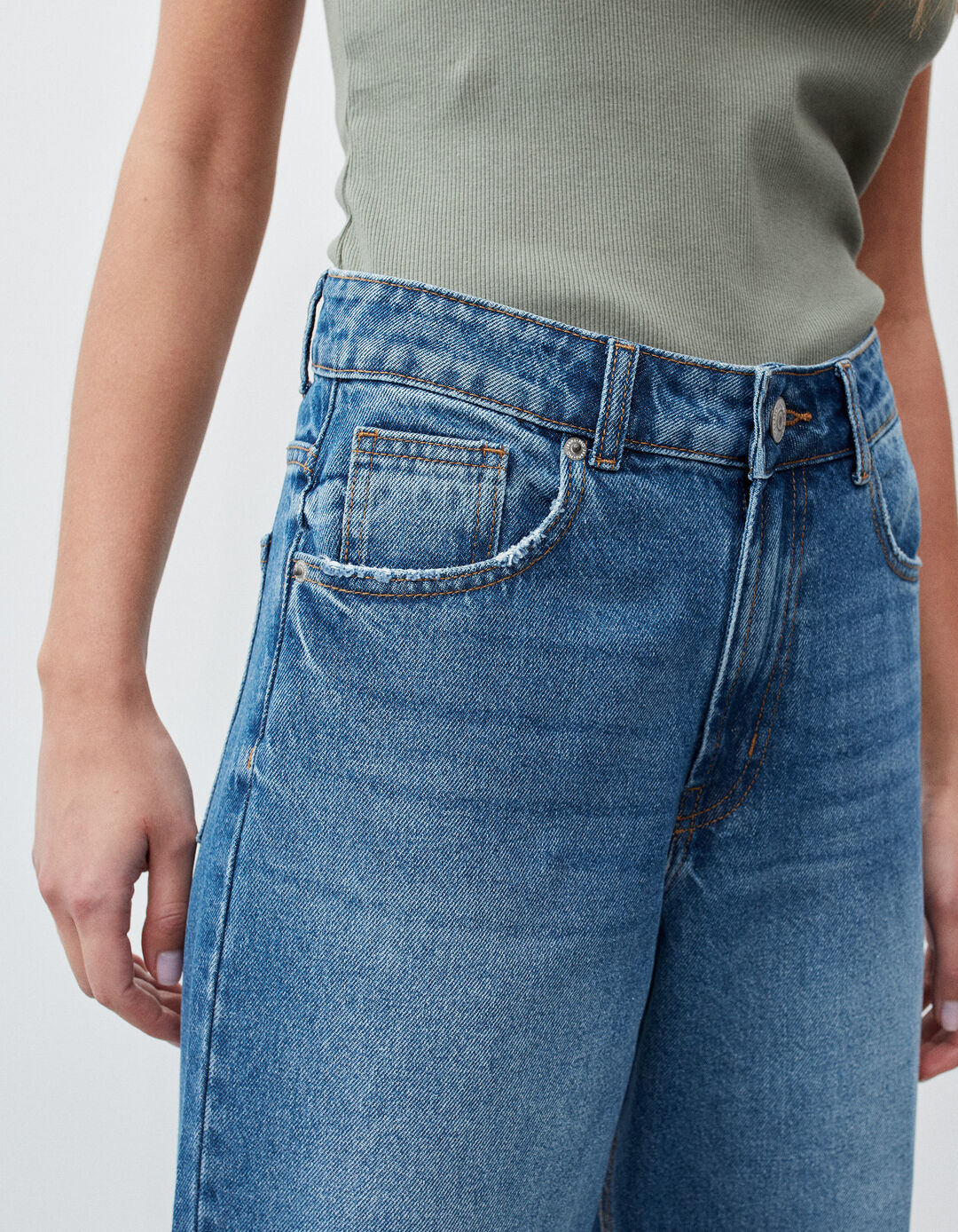 'Tapered Mom Fit' Jeans, Women, Blue