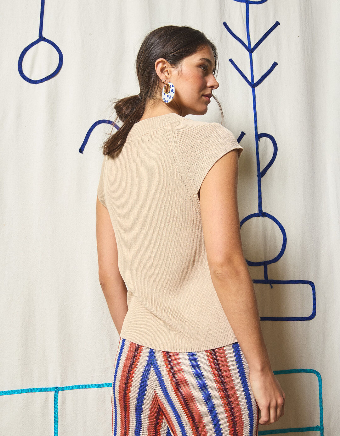 Camisola de Malha, Mulher, Bege