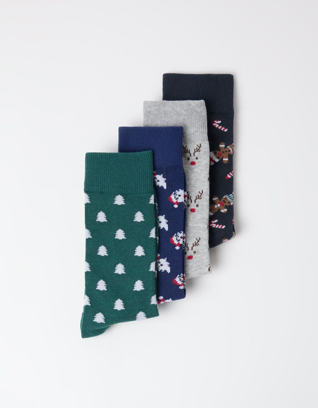 Pack 4 Pares De Meias De Natal, Homem, Verde Escuro