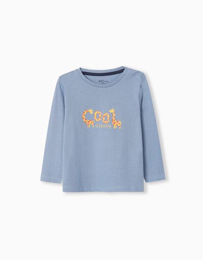 T-shirt de Manga Comprida, Bebé Menino, Azul