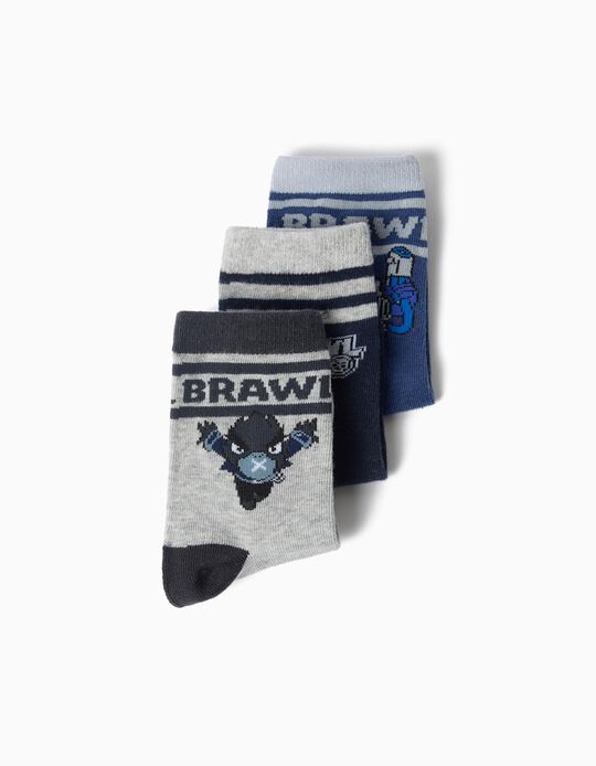 Comprar Online Pack 3 Pares De Meias 'Brawl Stars', Menino, Multicolor