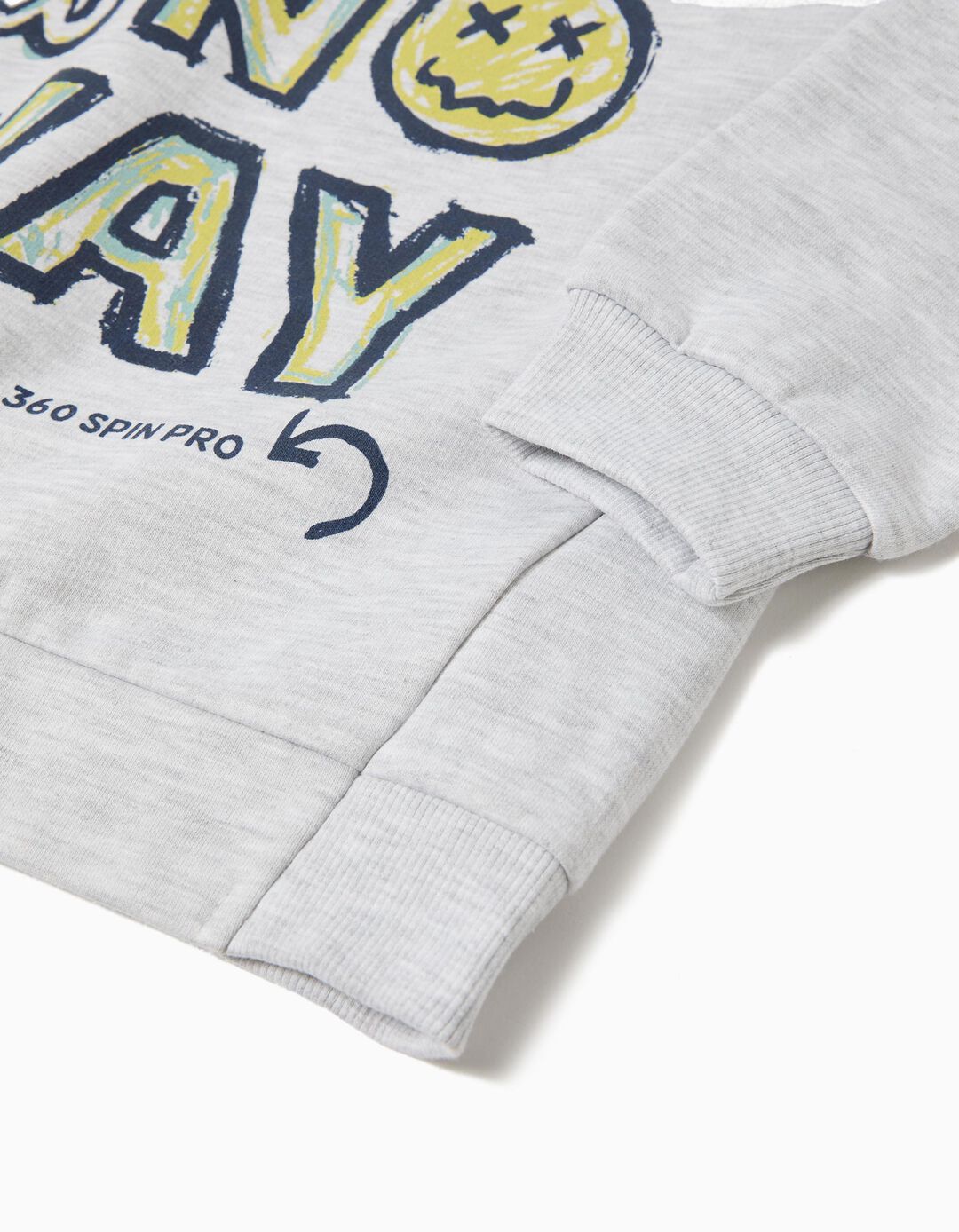 Sweatshirt com Capuz, Menino, Cinzento Claro