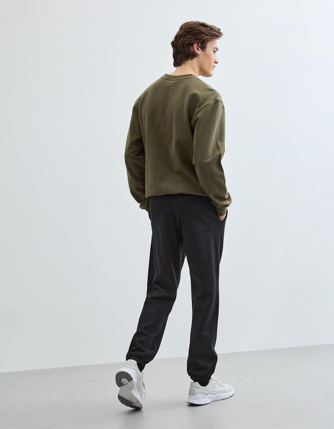 Cal&ccedil;as Jogging de Felpa, Homem, Preto