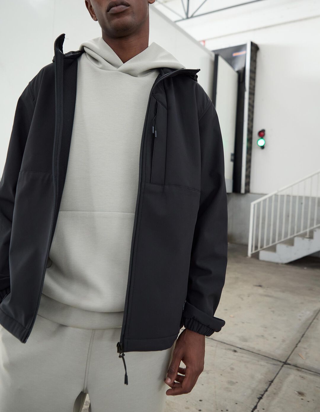 Parka com Capuz, Homem, Preto