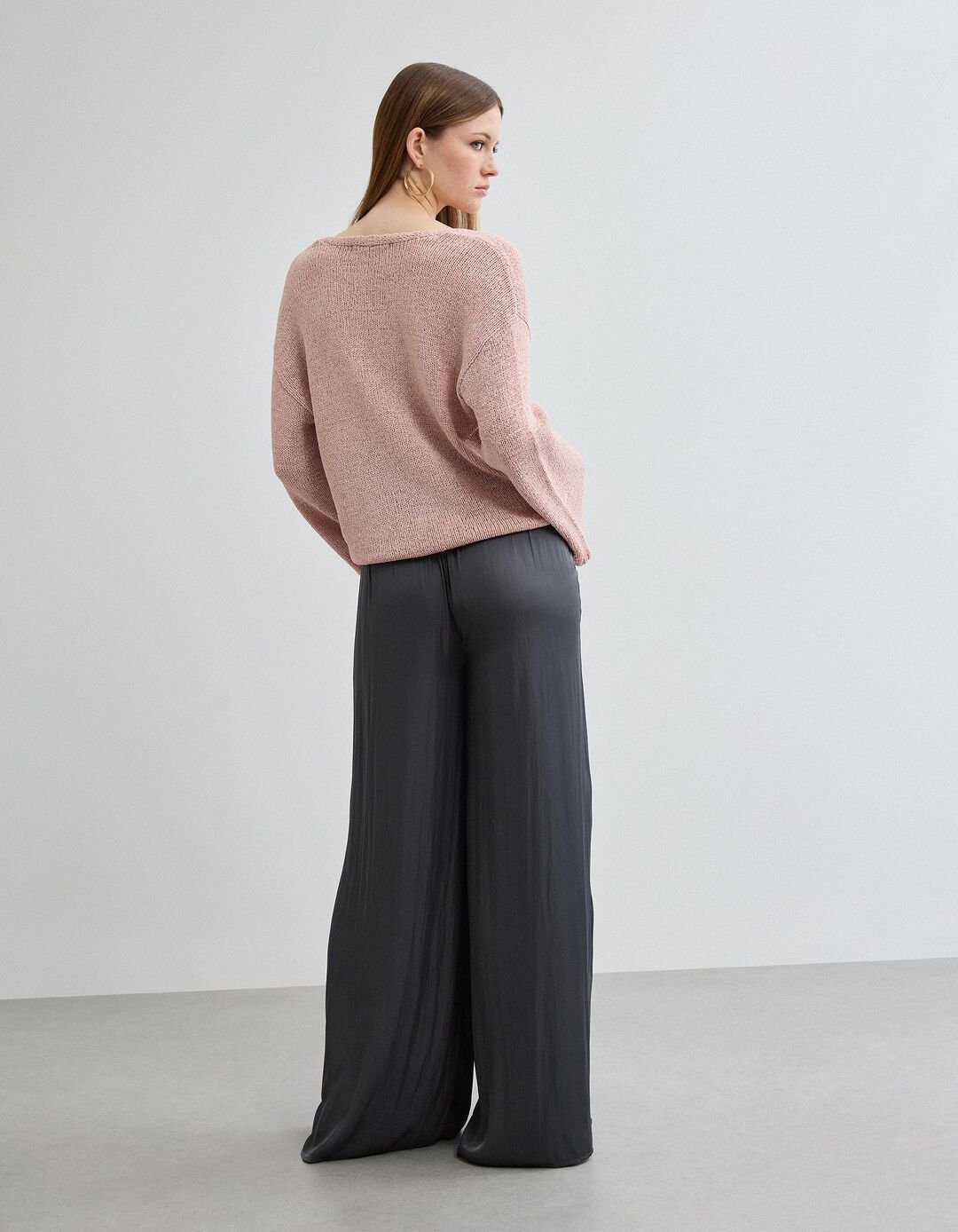 Cal&ccedil;as 'Wide', Mulher, Cinzento