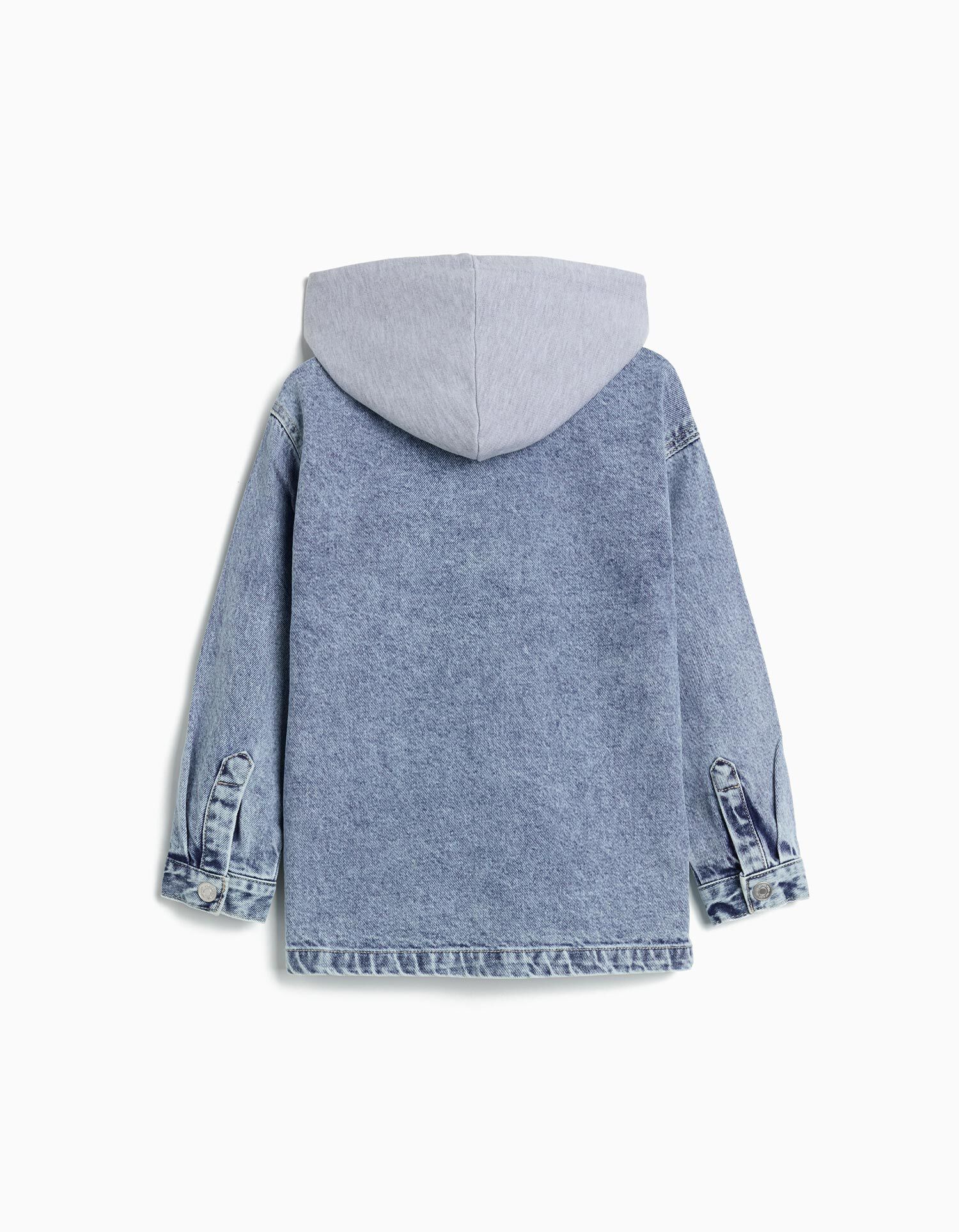 Comprar Online Sobrecamisa de Ganga com Capuz, Menino, Azul Claro