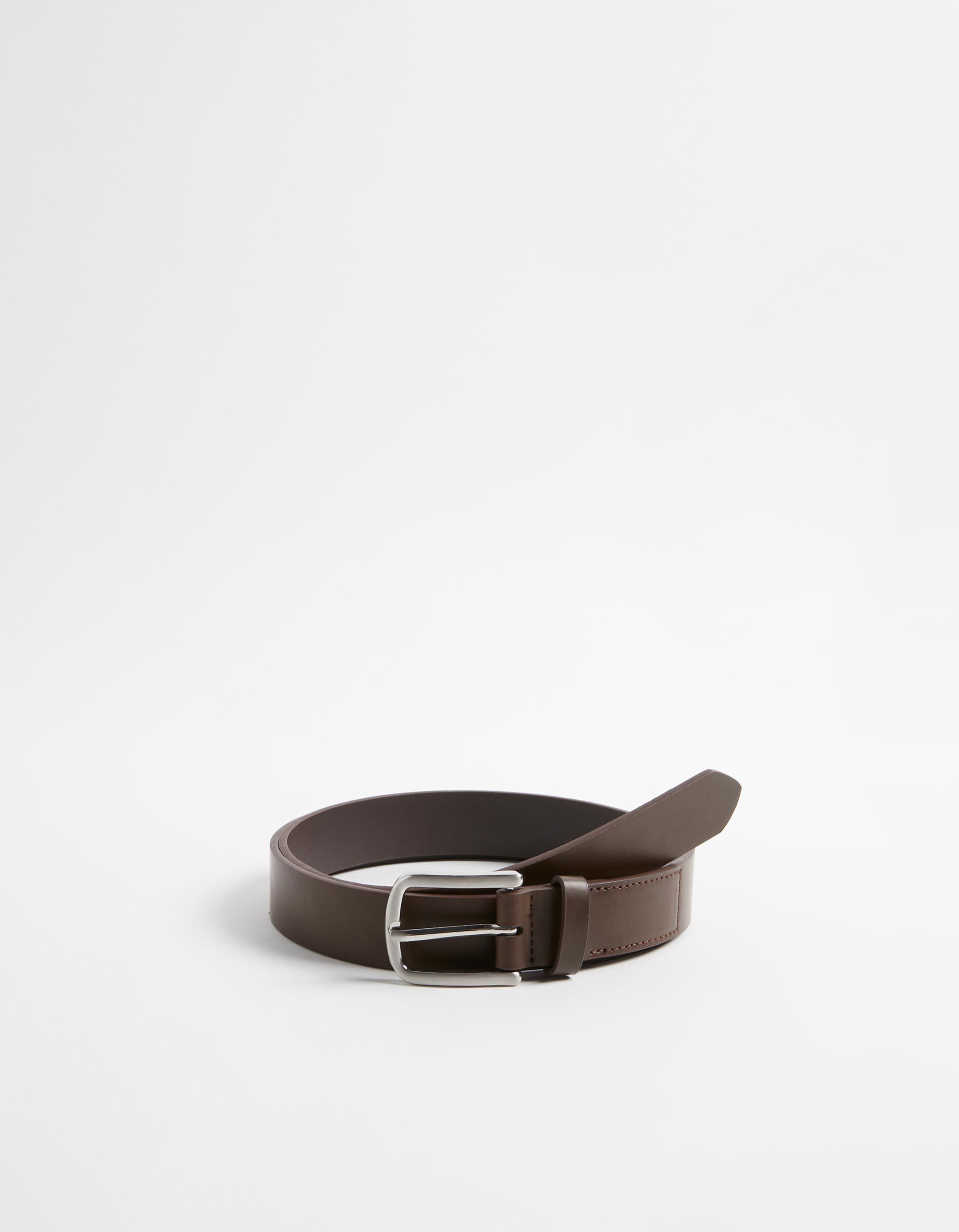Synthetic Leather Belt Men Brown MO Online