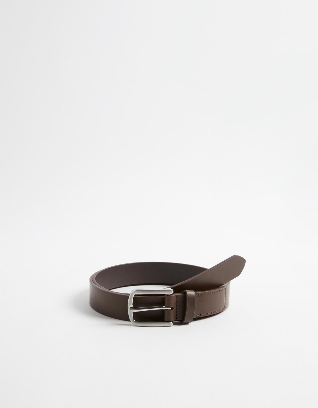 Synthetic Leather Belt, Men, Brown