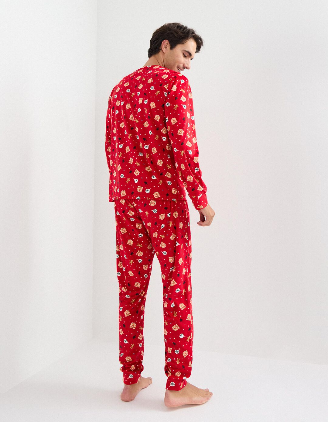 Pijama Polar de Natal, Homem, Vermelho