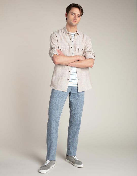 Cal&ccedil;as chambray lavado